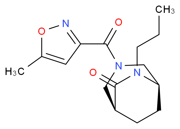 (1S*,5R*)-3-[(5-methylisoxazol-3-yl)carbonyl]-6-propyl-3,6-diazabicyclo[3.2.2]nonan-7-one_Molecular_structure_CAS_)