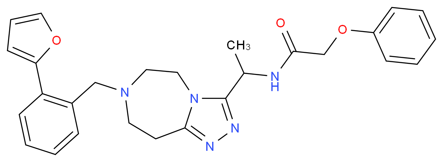 N-(1-{7-[2-(2-furyl)benzyl]-6,7,8,9-tetrahydro-5H-[1,2,4]triazolo[4,3-d][1,4]diazepin-3-yl}ethyl)-2-phenoxyacetamide_Molecular_structure_CAS_)