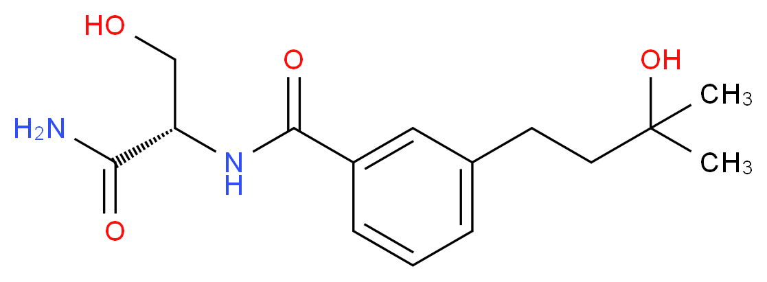 N-[(1S)-2-amino-1-(hydroxymethyl)-2-oxoethyl]-3-(3-hydroxy-3-methylbutyl)benzamide (non-preferred name)_Molecular_structure_CAS_)