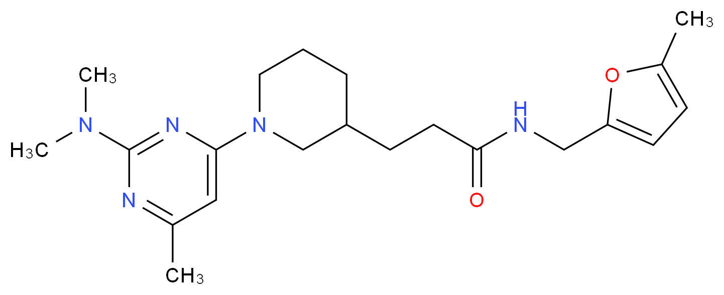 3-{1-[2-(dimethylamino)-6-methyl-4-pyrimidinyl]-3-piperidinyl}-N-[(5-methyl-2-furyl)methyl]propanamide_Molecular_structure_CAS_)