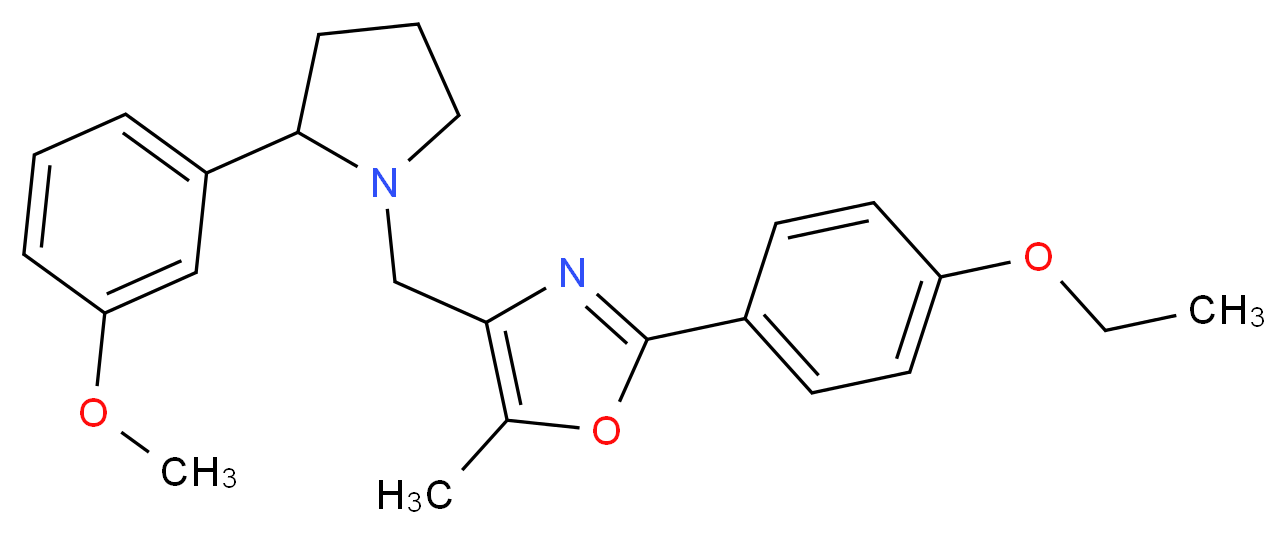 2-(4-ethoxyphenyl)-4-{[2-(3-methoxyphenyl)-1-pyrrolidinyl]methyl}-5-methyl-1,3-oxazole_Molecular_structure_CAS_)
