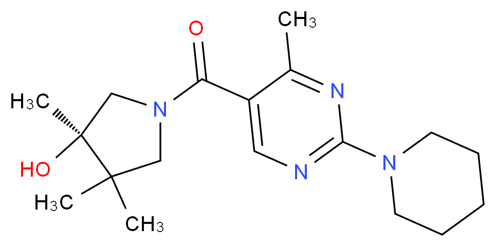 (3R)-3,4,4-trimethyl-1-{[4-methyl-2-(1-piperidinyl)-5-pyrimidinyl]carbonyl}-3-pyrrolidinol_Molecular_structure_CAS_)