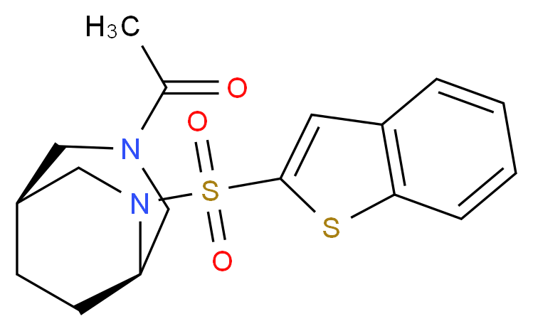 (1S*,5R*)-3-acetyl-6-(1-benzothien-2-ylsulfonyl)-3,6-diazabicyclo[3.2.2]nonane_Molecular_structure_CAS_)