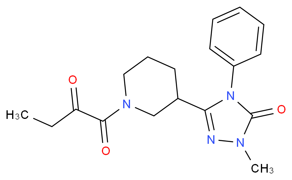2-methyl-5-[1-(2-oxobutanoyl)piperidin-3-yl]-4-phenyl-2,4-dihydro-3H-1,2,4-triazol-3-one_Molecular_structure_CAS_)