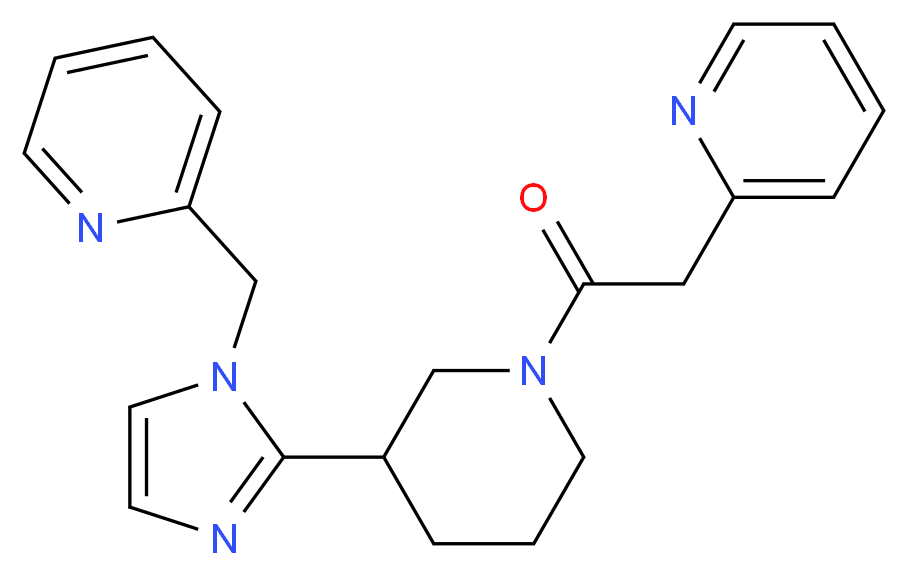 2-(2-oxo-2-{3-[1-(2-pyridinylmethyl)-1H-imidazol-2-yl]-1-piperidinyl}ethyl)pyridine_Molecular_structure_CAS_)