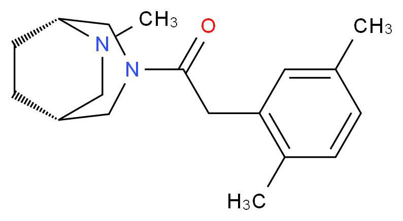 (1R*,5R*)-3-[(2,5-dimethylphenyl)acetyl]-6-methyl-3,6-diazabicyclo[3.2.2]nonane_Molecular_structure_CAS_)