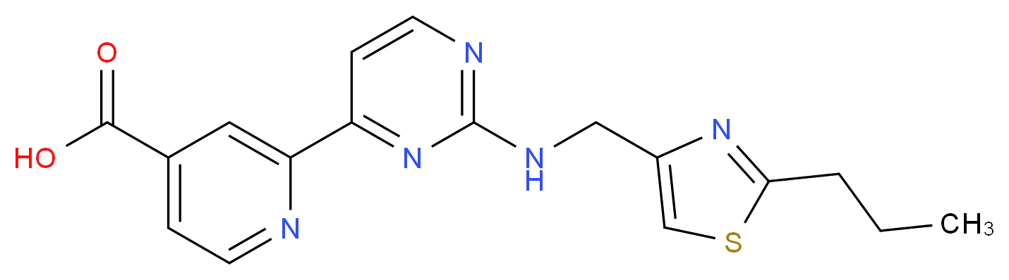 2-(2-{[(2-propyl-1,3-thiazol-4-yl)methyl]amino}pyrimidin-4-yl)isonicotinic acid_Molecular_structure_CAS_)
