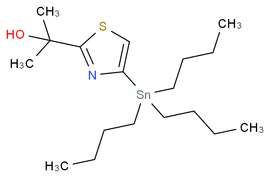 2-(4-(Tributylstannyl)thiazol-2-yl)propan-2-ol_Molecular_structure_CAS_1245816-16-3)