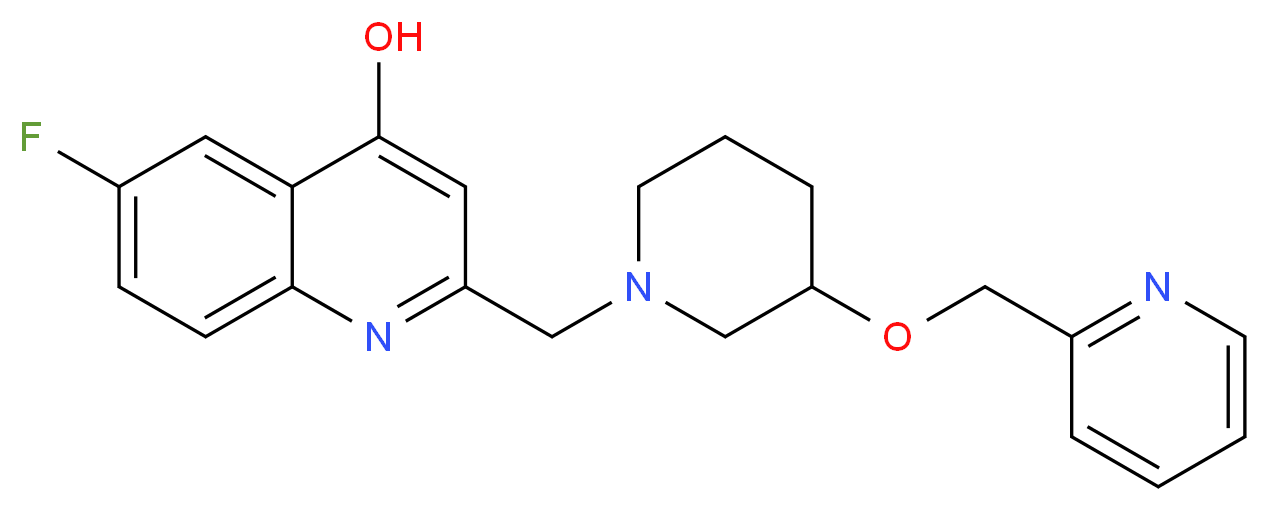 6-fluoro-2-{[3-(pyridin-2-ylmethoxy)piperidin-1-yl]methyl}quinolin-4-ol_Molecular_structure_CAS_)