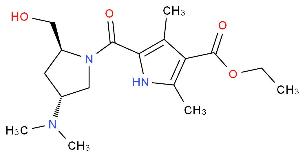 ethyl 5-{[(2S,4R)-4-(dimethylamino)-2-(hydroxymethyl)pyrrolidin-1-yl]carbonyl}-2,4-dimethyl-1H-pyrrole-3-carboxylate_Molecular_structure_CAS_)