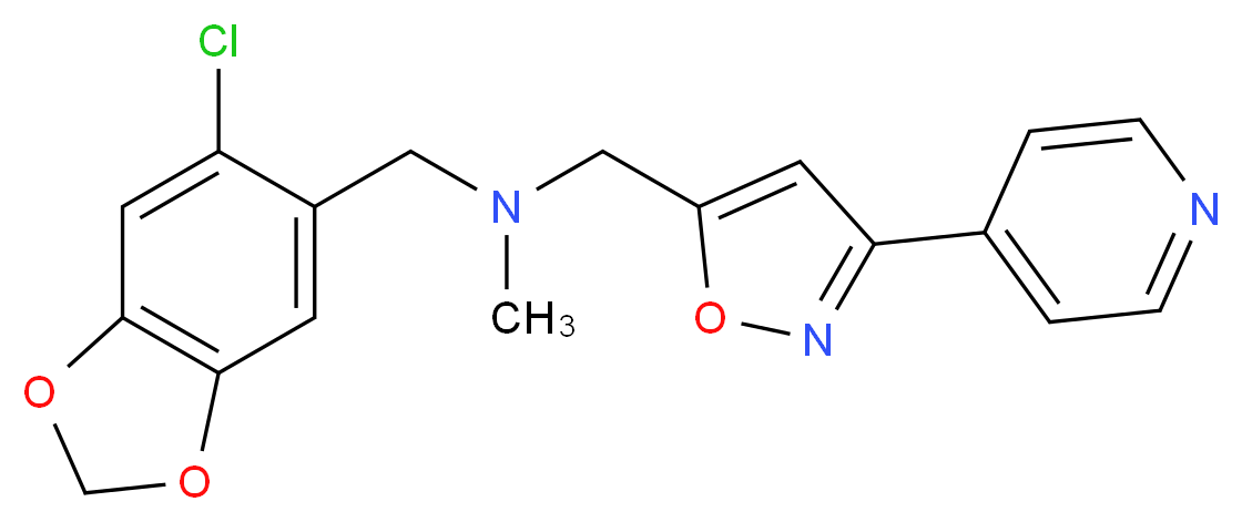 1-(6-chloro-1,3-benzodioxol-5-yl)-N-methyl-N-{[3-(4-pyridinyl)-5-isoxazolyl]methyl}methanamine_Molecular_structure_CAS_)