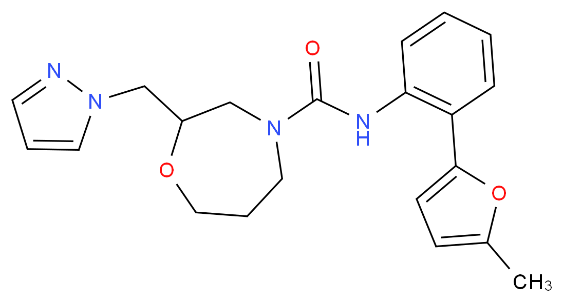 N-[2-(5-methyl-2-furyl)phenyl]-2-(1H-pyrazol-1-ylmethyl)-1,4-oxazepane-4-carboxamide_Molecular_structure_CAS_)