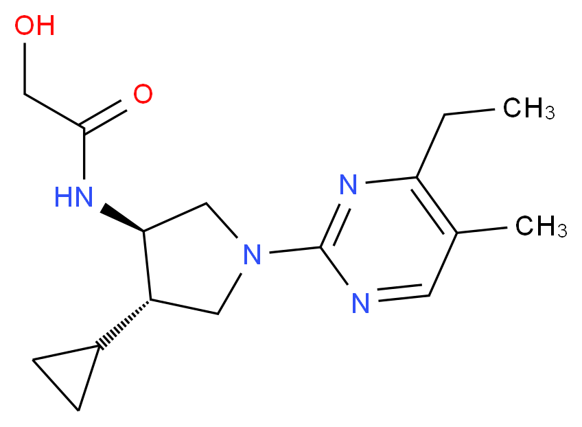 N-[(3R*,4S*)-4-cyclopropyl-1-(4-ethyl-5-methyl-2-pyrimidinyl)-3-pyrrolidinyl]-2-hydroxyacetamide_Molecular_structure_CAS_)