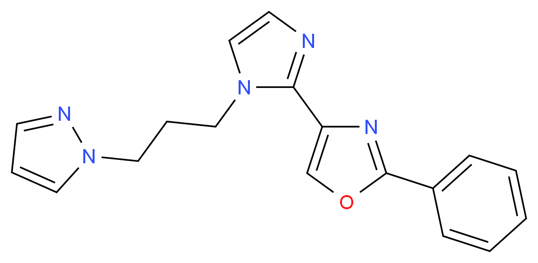 2-phenyl-4-{1-[3-(1H-pyrazol-1-yl)propyl]-1H-imidazol-2-yl}-1,3-oxazole_Molecular_structure_CAS_)