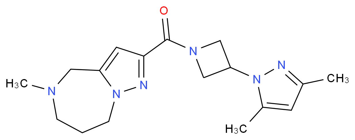 2-{[3-(3,5-dimethyl-1H-pyrazol-1-yl)azetidin-1-yl]carbonyl}-5-methyl-5,6,7,8-tetrahydro-4H-pyrazolo[1,5-a][1,4]diazepine_Molecular_structure_CAS_)