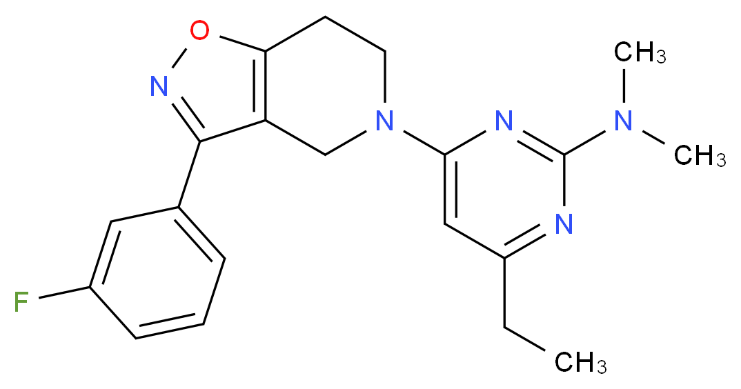 4-ethyl-6-[3-(3-fluorophenyl)-6,7-dihydroisoxazolo[4,5-c]pyridin-5(4H)-yl]-N,N-dimethylpyrimidin-2-amine_Molecular_structure_CAS_)