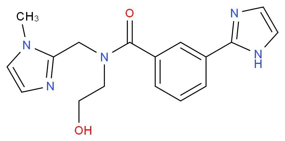 N-(2-hydroxyethyl)-3-(1H-imidazol-2-yl)-N-[(1-methyl-1H-imidazol-2-yl)methyl]benzamide_Molecular_structure_CAS_)