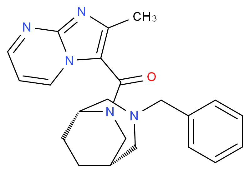 3-{[(1S*,5R*)-3-benzyl-3,6-diazabicyclo[3.2.2]non-6-yl]carbonyl}-2-methylimidazo[1,2-a]pyrimidine_Molecular_structure_CAS_)