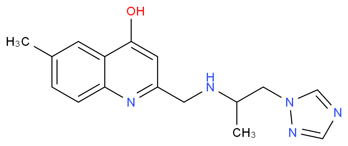 6-methyl-2-({[1-methyl-2-(1H-1,2,4-triazol-1-yl)ethyl]amino}methyl)quinolin-4-ol_Molecular_structure_CAS_)