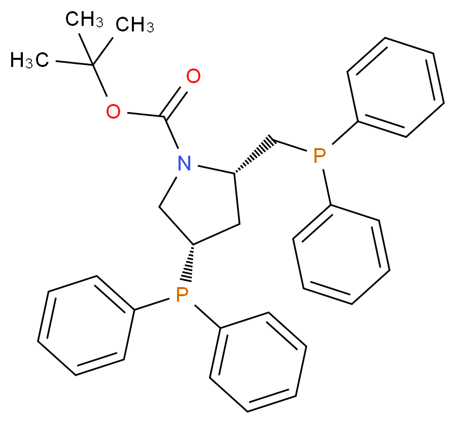 (2S,4S)-(-)-N-Boc-4-Diphenylphosphino-2-diphenylphosphinomethyl-pyrrolidine_Molecular_structure_CAS_61478-28-2)