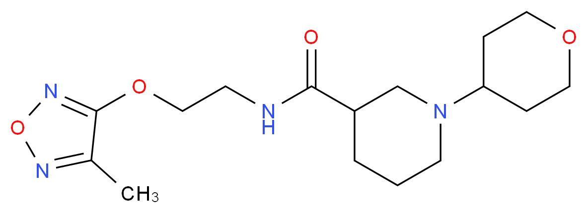 N-{2-[(4-methyl-1,2,5-oxadiazol-3-yl)oxy]ethyl}-1-(tetrahydro-2H-pyran-4-yl)-3-piperidinecarboxamide_Molecular_structure_CAS_)