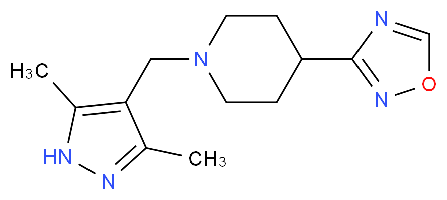 1-[(3,5-dimethyl-1H-pyrazol-4-yl)methyl]-4-(1,2,4-oxadiazol-3-yl)piperidine_Molecular_structure_CAS_)