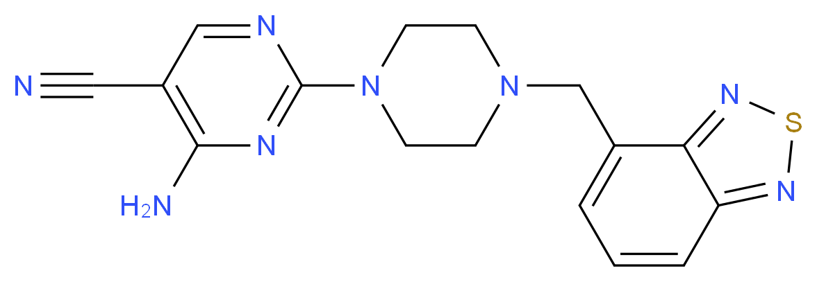 4-amino-2-[4-(2,1,3-benzothiadiazol-4-ylmethyl)piperazin-1-yl]pyrimidine-5-carbonitrile_Molecular_structure_CAS_)