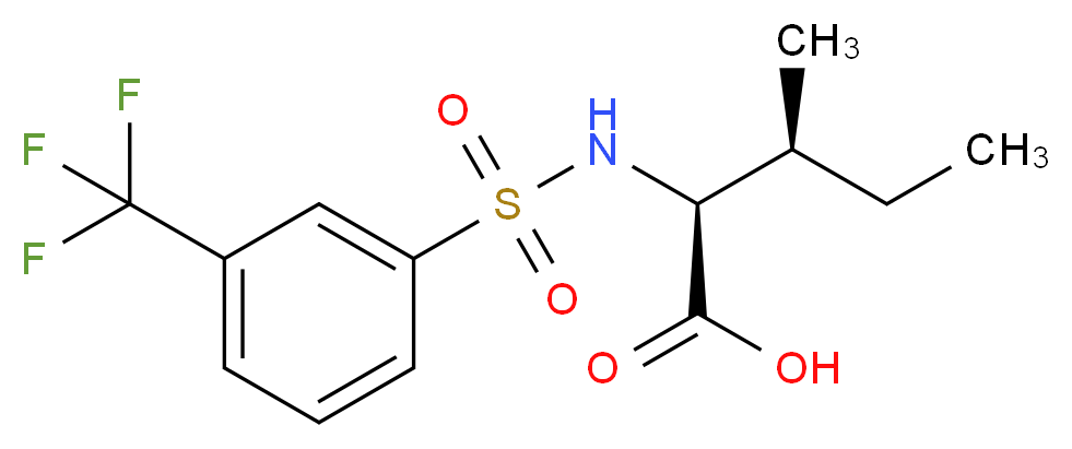 (2S,3S)-3-methyl-2-({[3-(trifluoromethyl)phenyl]sulfonyl}amino)pentanoic acid_Molecular_structure_CAS_)