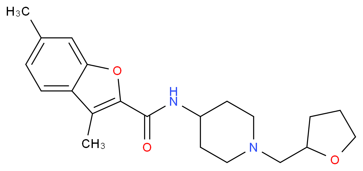 3,6-dimethyl-N-[1-(tetrahydro-2-furanylmethyl)-4-piperidinyl]-1-benzofuran-2-carboxamide_Molecular_structure_CAS_)