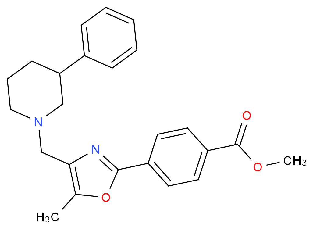 methyl 4-{5-methyl-4-[(3-phenyl-1-piperidinyl)methyl]-1,3-oxazol-2-yl}benzoate_Molecular_structure_CAS_)