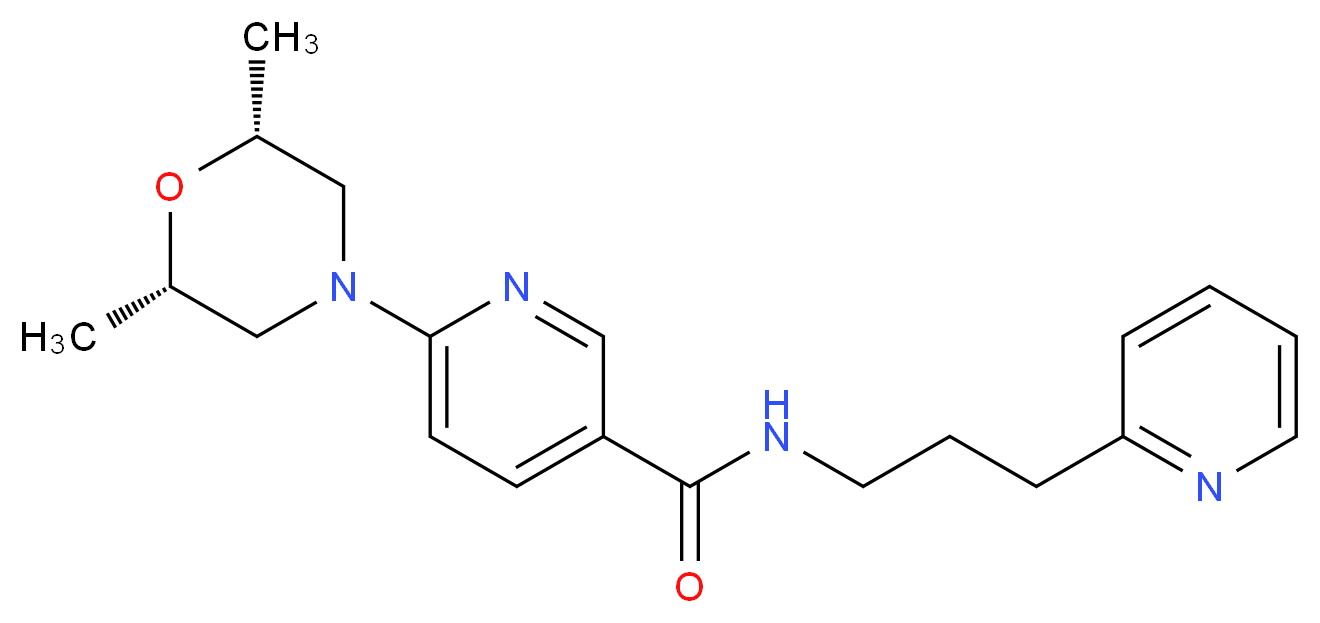 6-[(2R*,6S*)-2,6-dimethyl-4-morpholinyl]-N-[3-(2-pyridinyl)propyl]nicotinamide_Molecular_structure_CAS_)