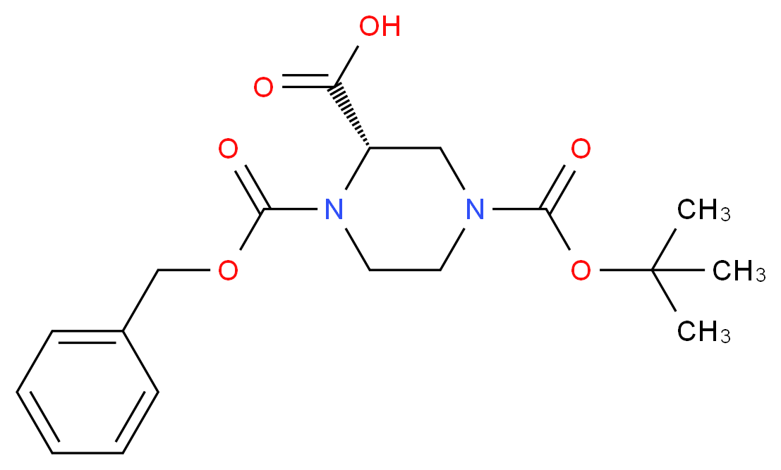 (S)-1-((Benzyloxy)carbonyl)-4-(tert-butoxycarbonyl)piperazine-2-carboxylic acid_Molecular_structure_CAS_150407-69-5)