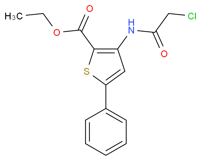 3-(2-Chloro-acetylamino)-5-phenyl-thiophene-2-carboxylic acid ethyl ester_Molecular_structure_CAS_)