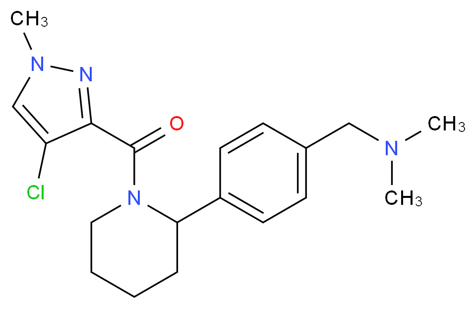 (4-{1-[(4-chloro-1-methyl-1H-pyrazol-3-yl)carbonyl]-2-piperidinyl}benzyl)dimethylamine_Molecular_structure_CAS_)