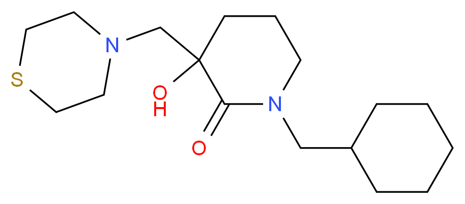 1-(cyclohexylmethyl)-3-hydroxy-3-(4-thiomorpholinylmethyl)-2-piperidinone_Molecular_structure_CAS_)