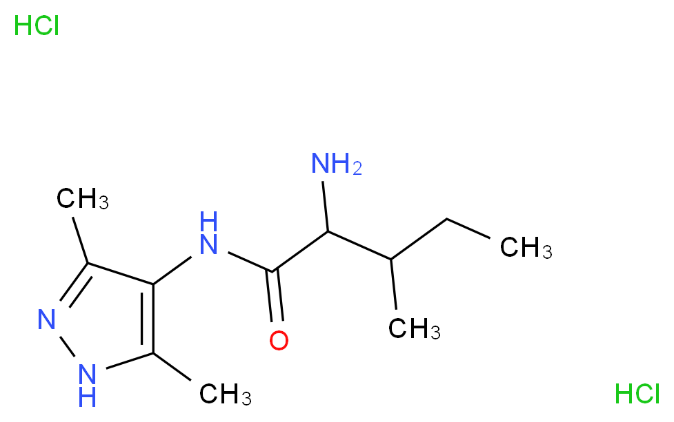 2-amino-N-(3,5-dimethyl-1H-pyrazol-4-yl)-3-methylpentanamide dihydrochloride_Molecular_structure_CAS_)