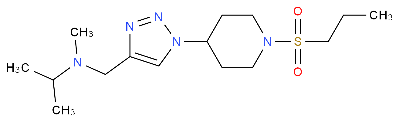 N-methyl-N-({1-[1-(propylsulfonyl)piperidin-4-yl]-1H-1,2,3-triazol-4-yl}methyl)propan-2-amine_Molecular_structure_CAS_)