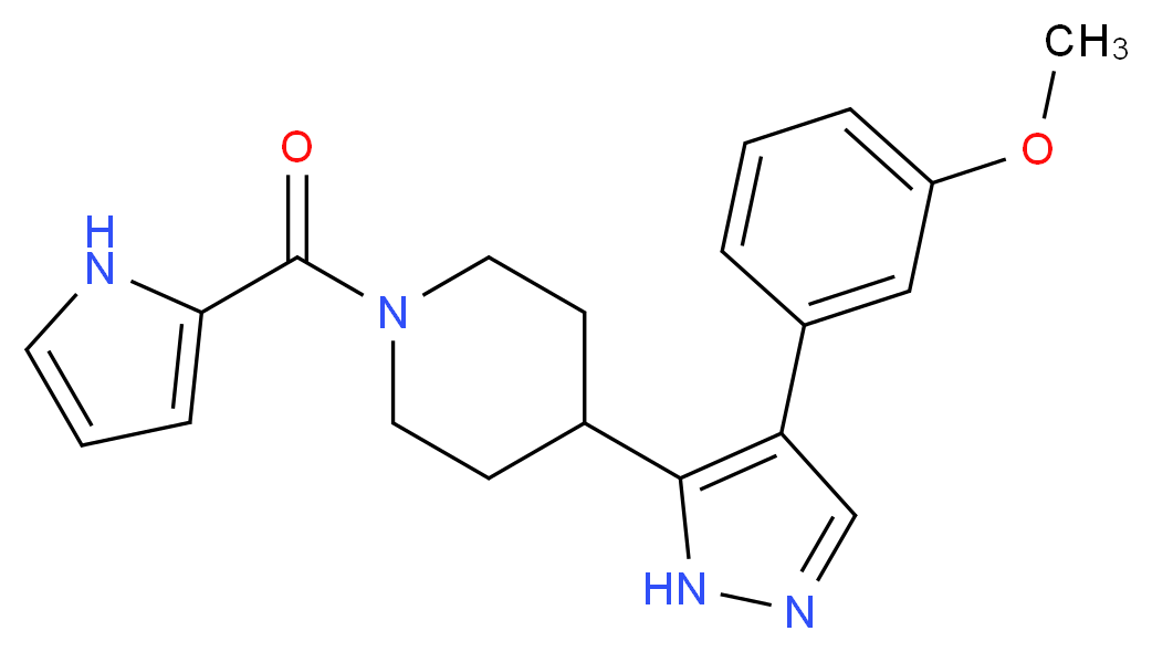 4-[4-(3-methoxyphenyl)-1H-pyrazol-5-yl]-1-(1H-pyrrol-2-ylcarbonyl)piperidine_Molecular_structure_CAS_)