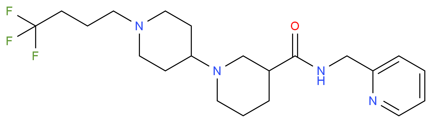 N-(pyridin-2-ylmethyl)-1'-(4,4,4-trifluorobutyl)-1,4'-bipiperidine-3-carboxamide_Molecular_structure_CAS_)