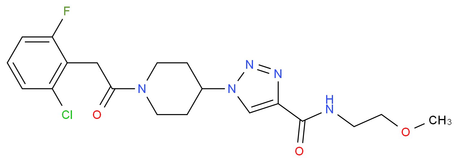 1-{1-[(2-chloro-6-fluorophenyl)acetyl]-4-piperidinyl}-N-(2-methoxyethyl)-1H-1,2,3-triazole-4-carboxamide_Molecular_structure_CAS_)