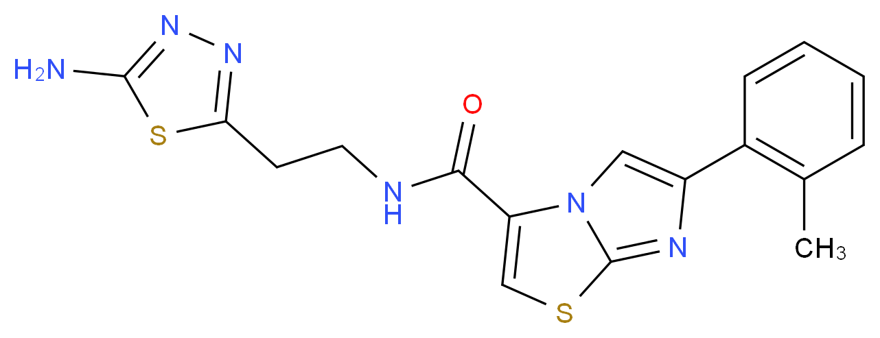 N-[2-(5-amino-1,3,4-thiadiazol-2-yl)ethyl]-6-(2-methylphenyl)imidazo[2,1-b][1,3]thiazole-3-carboxamide_Molecular_structure_CAS_)