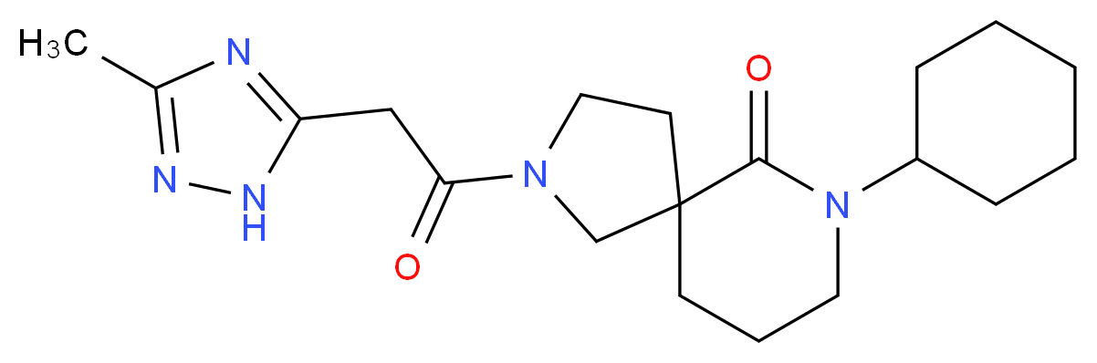 7-cyclohexyl-2-[(3-methyl-1H-1,2,4-triazol-5-yl)acetyl]-2,7-diazaspiro[4.5]decan-6-one_Molecular_structure_CAS_)