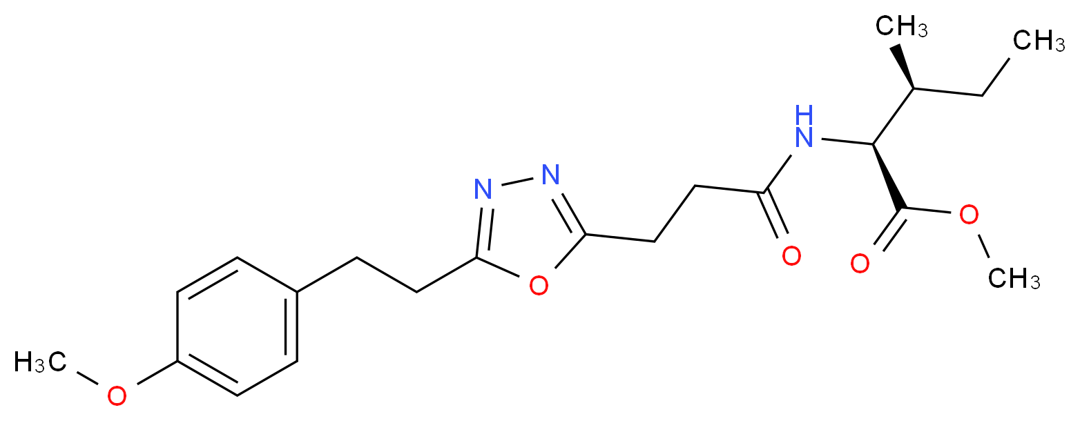 methyl N-(3-{5-[2-(4-methoxyphenyl)ethyl]-1,3,4-oxadiazol-2-yl}propanoyl)-L-isoleucinate_Molecular_structure_CAS_)