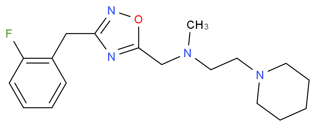 N-{[3-(2-fluorobenzyl)-1,2,4-oxadiazol-5-yl]methyl}-N-methyl-2-(1-piperidinyl)ethanamine_Molecular_structure_CAS_)