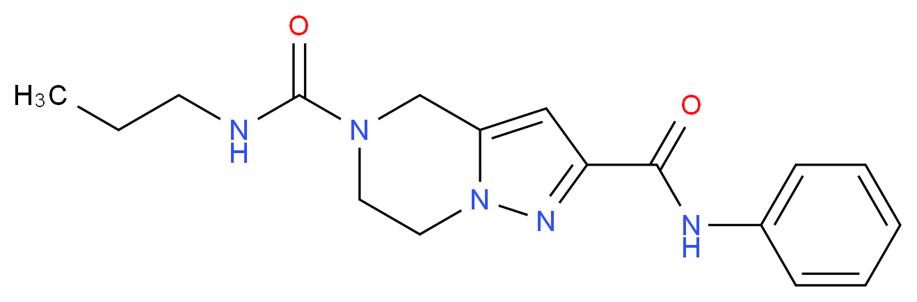 N~2~-phenyl-N~5~-propyl-6,7-dihydropyrazolo[1,5-a]pyrazine-2,5(4H)-dicarboxamide_Molecular_structure_CAS_)