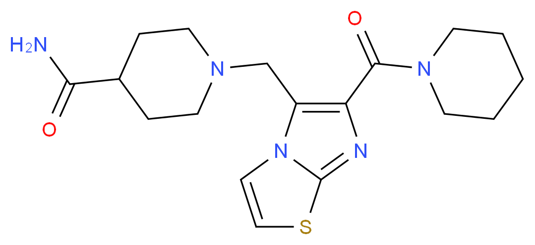 1-{[6-(piperidin-1-ylcarbonyl)imidazo[2,1-b][1,3]thiazol-5-yl]methyl}piperidine-4-carboxamide_Molecular_structure_CAS_)