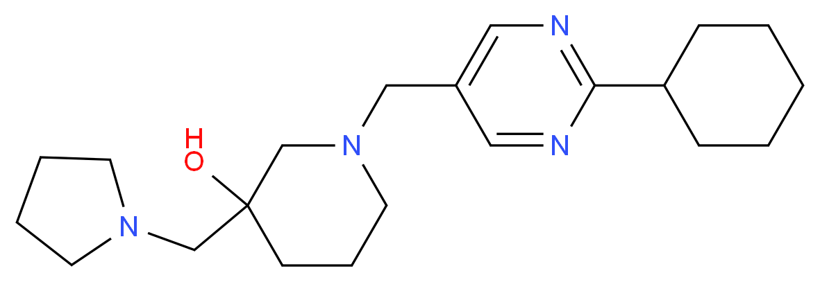 1-[(2-cyclohexylpyrimidin-5-yl)methyl]-3-(pyrrolidin-1-ylmethyl)piperidin-3-ol_Molecular_structure_CAS_)
