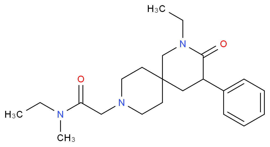 N-ethyl-2-(2-ethyl-3-oxo-4-phenyl-2,9-diazaspiro[5.5]undec-9-yl)-N-methylacetamide_Molecular_structure_CAS_)