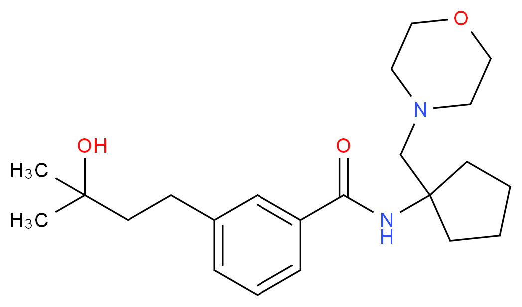 3-(3-hydroxy-3-methylbutyl)-N-[1-(4-morpholinylmethyl)cyclopentyl]benzamide_Molecular_structure_CAS_)