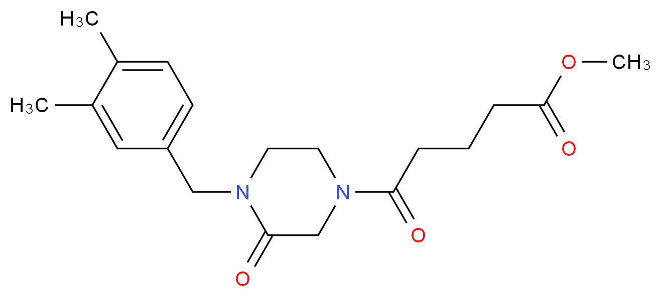 methyl 5-[4-(3,4-dimethylbenzyl)-3-oxo-1-piperazinyl]-5-oxopentanoate_Molecular_structure_CAS_)